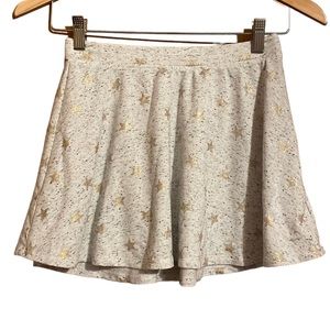 •SO•NWOT GRAY/BLACK SPECKLED GOLD STARS LITTL GIRLS SKATER SKIRT SIZE 10(Medium)